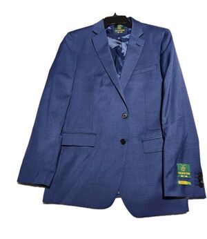 Cricketeer 100% Wool 1 breasted Button Suit Jacket Blue mens 42 REG